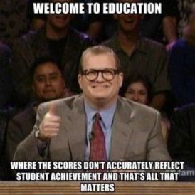 drew carey education standardized test score meme