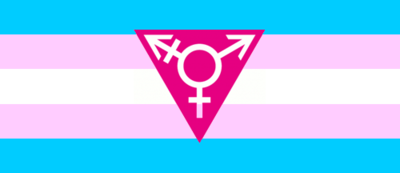 Transgender pride flag with transgender symbol